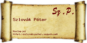 Szlovák Péter névjegykártya