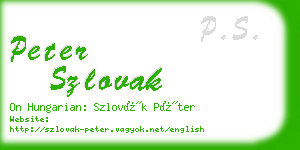 peter szlovak business card